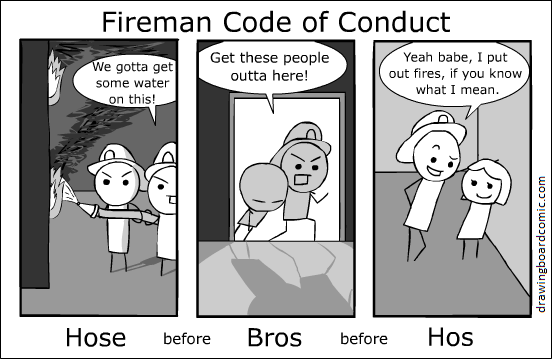 Firemen: men with all the power of fire (being hot?).