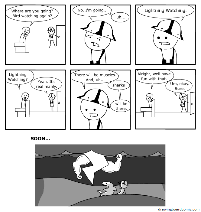 The reason he paused was because it's hard to think of something more manly than bird watching.