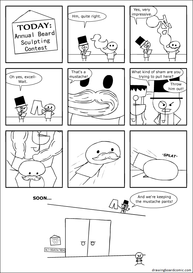 When it comes to a contest as prestigious as the annual beard sculpting contest, even the hired muscle is dignified enough for a monocle.